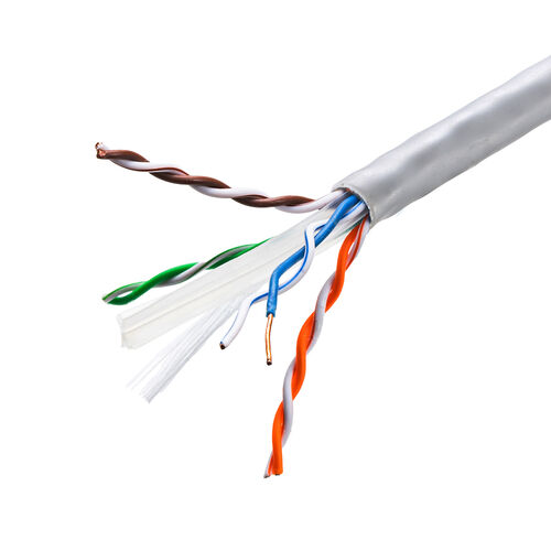 CAT6A 自作用LANケーブル 300m ケーブルのみ 単線 UTP ホワイト