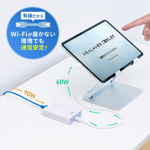 PoE-USB Type-C変換アダプタ PD最大出力60W USB 5Gbps ネットワーク通信対応 100Mbps