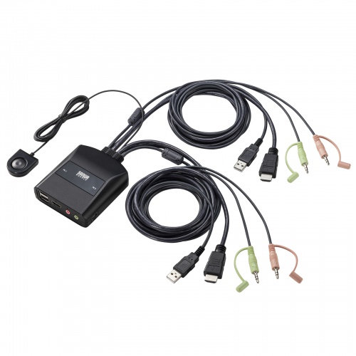 HDMI対応 パソコン切替器 USB切替 2台 4K対応 手元スイッチ HDCP対応