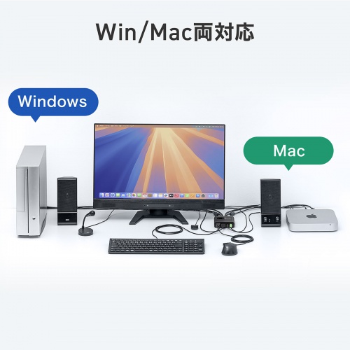 HDMI対応 パソコン切替器 USB切替 2台 4K対応 手元スイッチ HDCP対応 エミュレーション非搭載