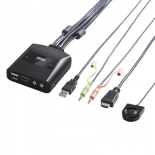 HDMI対応 パソコン切替器 USB切替 2台 4K対応 手元スイッチ HDCP対応 エミュレーション非搭載