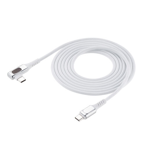 モニター付きUSB Type-Cケーブル L字コネクタ 2m USB2.0 USB PD240W