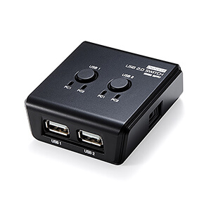 USB切替器(手動・PC2台用・USB機器2台・USB2.0・プリンタ・外付けHDD・キーボード/マウス対応)