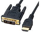 HDMI端子を持つ機器とDVI端子(HDCP対応)を持つ機器を繋いで映像を表示する